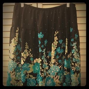 Floral skirt, 26” length, 40” width